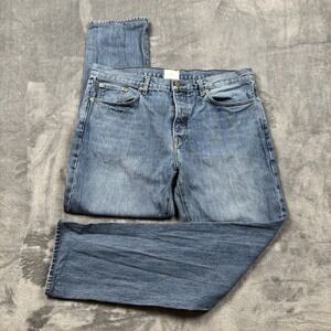 Sid Mashburn Slim Straight 5-Pocket Pants Button Fly Light Wash Jeans 38x32